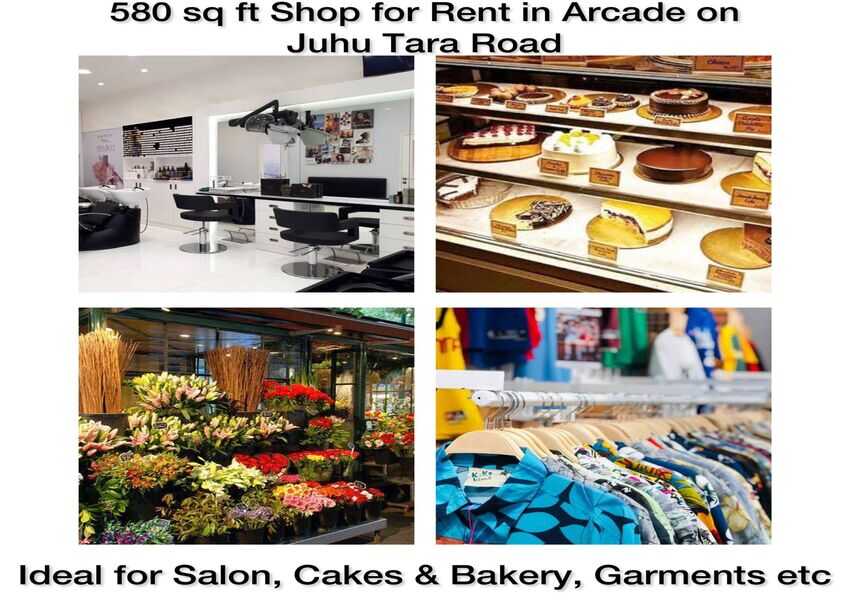 580 sq ft Shop / Space for Rent in Shopping Centre on Juhu Tara Road Suitable for Beauty Parlour, Cake Shop Offie etc