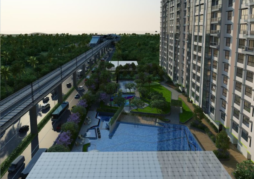 3 BHK Sea View Apartment of 1220 sq.ft. Area with Balcony for Sale at Hubtown Premiere, Andheri West.
